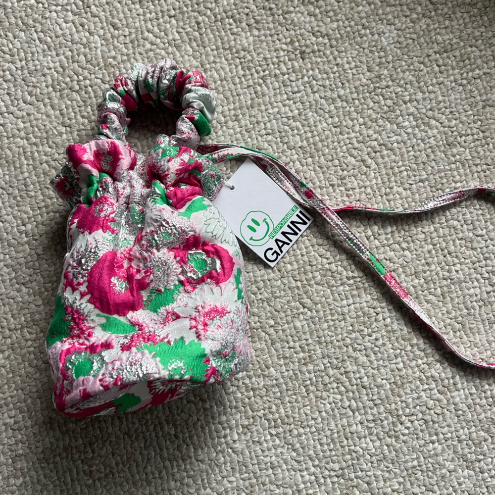 GANNI Floral Pink and Green Mini Bag